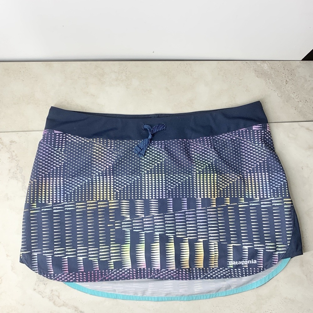 Patagonia Women Size Medium Skirt Nine Trails Blue Skort Shorts Liner Running‎
